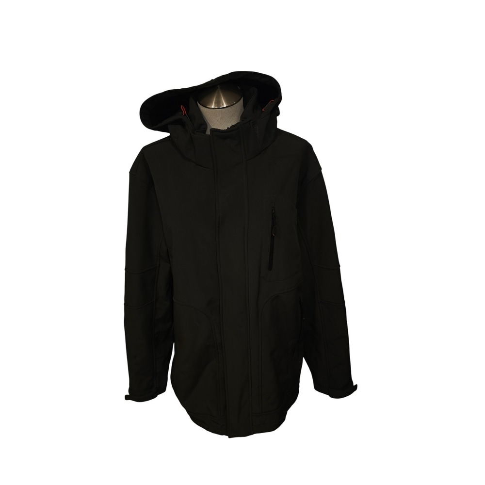 Hawke & Co Sport Performance Softshell Jacket Mens Large Olive Green Hooded Coat